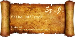 Szika József névjegykártya